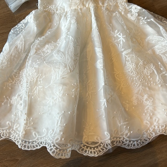 NWT baby girl baptism flower girl dress with bonnet - Picture 5 of 11